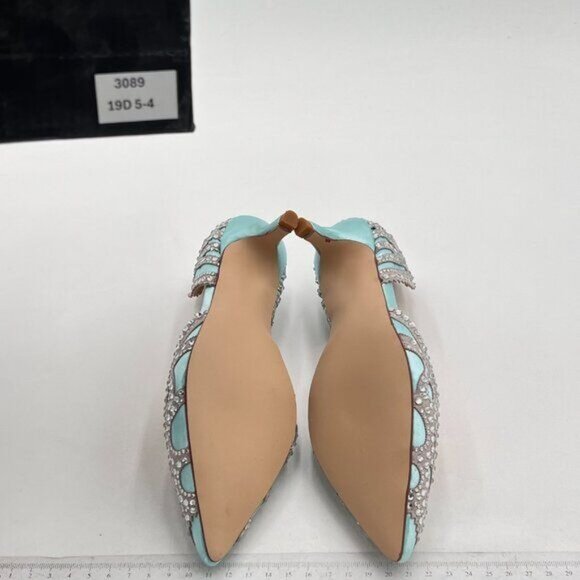 XYD Women's Pumps, Elegant Pointed Toe, D'Orsay Kitten Low Heels, Rhinestone Stu - Picture 6 of 7